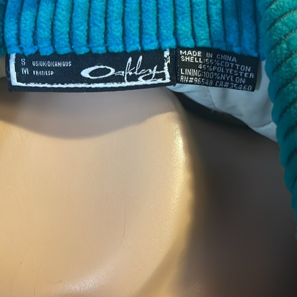 Vintage Oakley Size Small Quilted Corduroy aqua Jacket - Picture 3 of 14